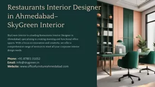 Restaurants Interior Designer in Ahmedabad, Best Restaurants Interior Designer i