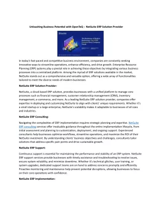 unleashing business potential with openteq