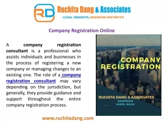 Company Registration Online Consultant in Delhi