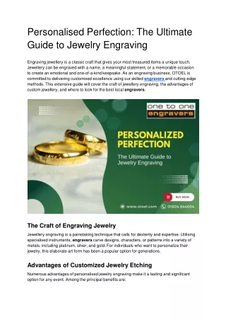 Personalized Perfection: The Ultimate Guide to Jewelry Engraving