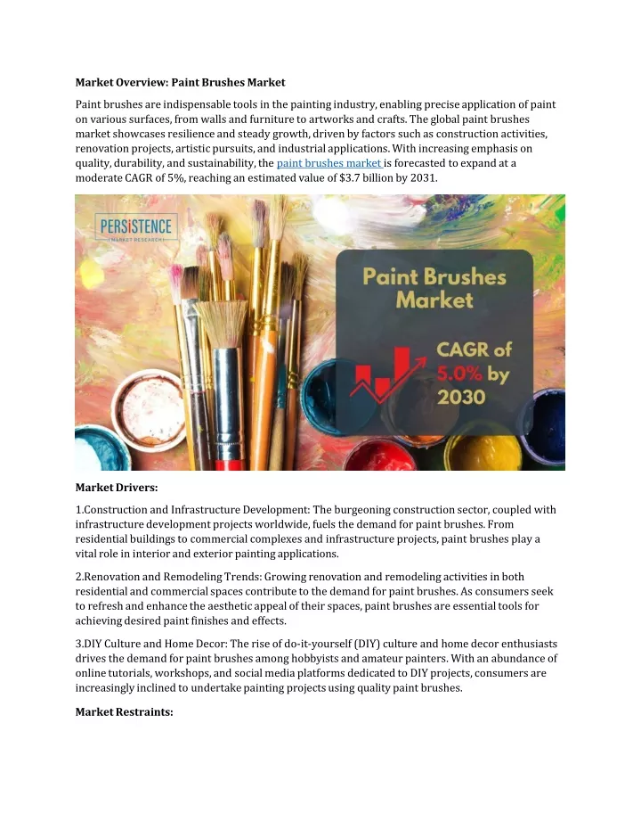 market overview paint brushes market paint