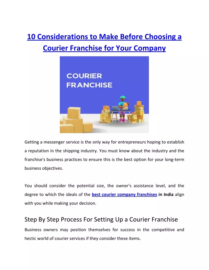 10 considerations to make before choosing