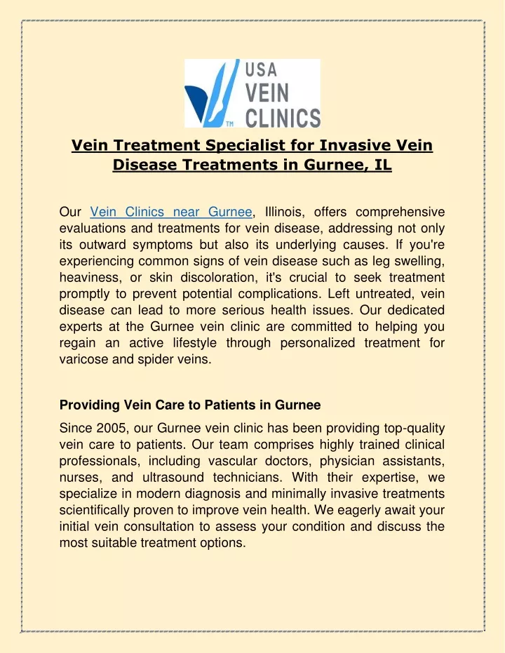 vein treatment specialist for invasive vein