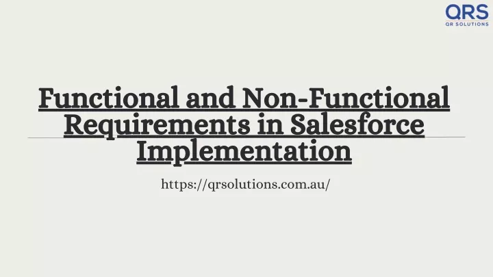 functional and non functional requirements