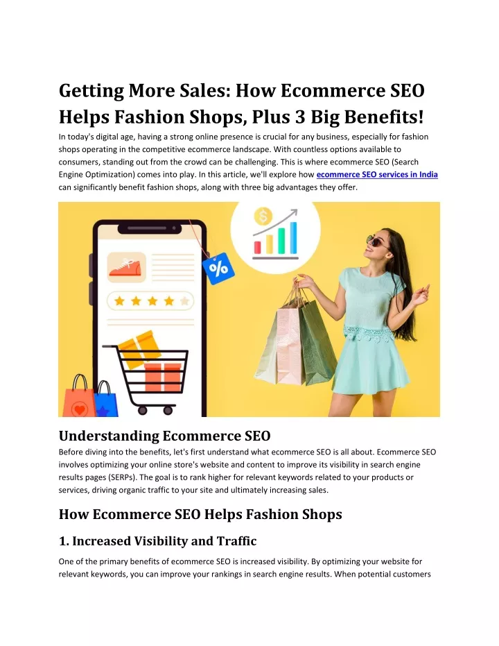 getting more sales how ecommerce seo helps