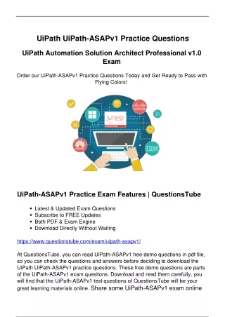 Prepare for the UiPath UiPath-ASAPv1 Exam with the Latest Exam Questions