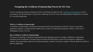certificate of sponsorship
