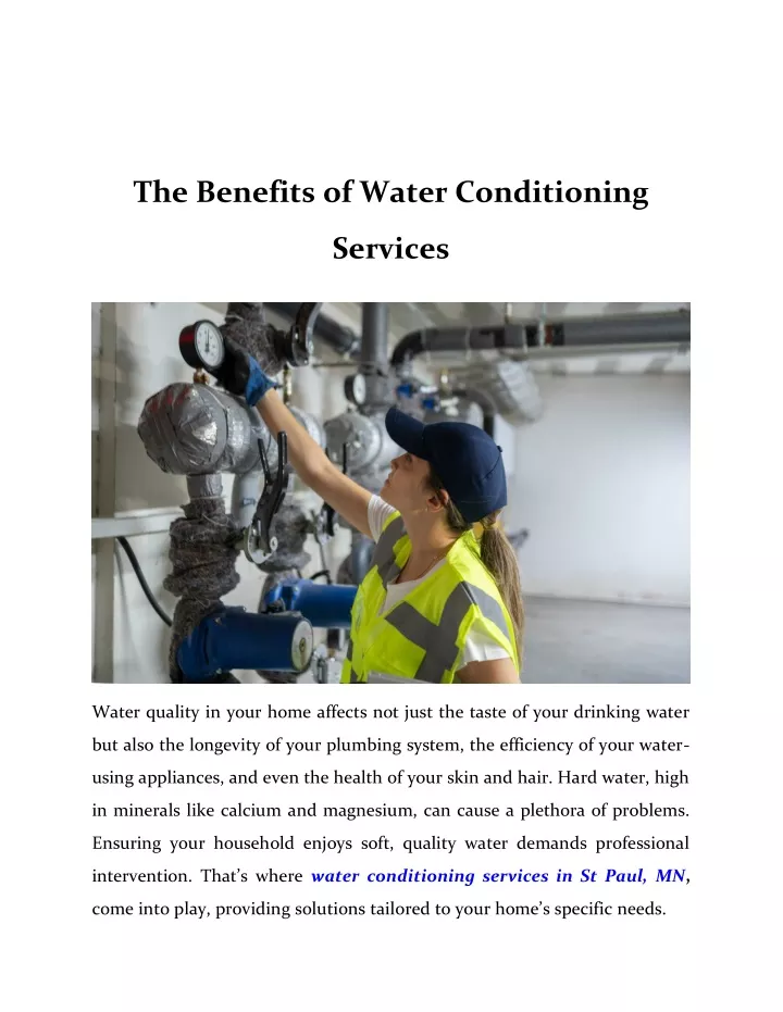 the benefits of water conditioning