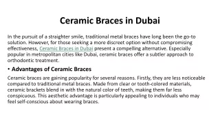 Ceramic Braces in Dubai