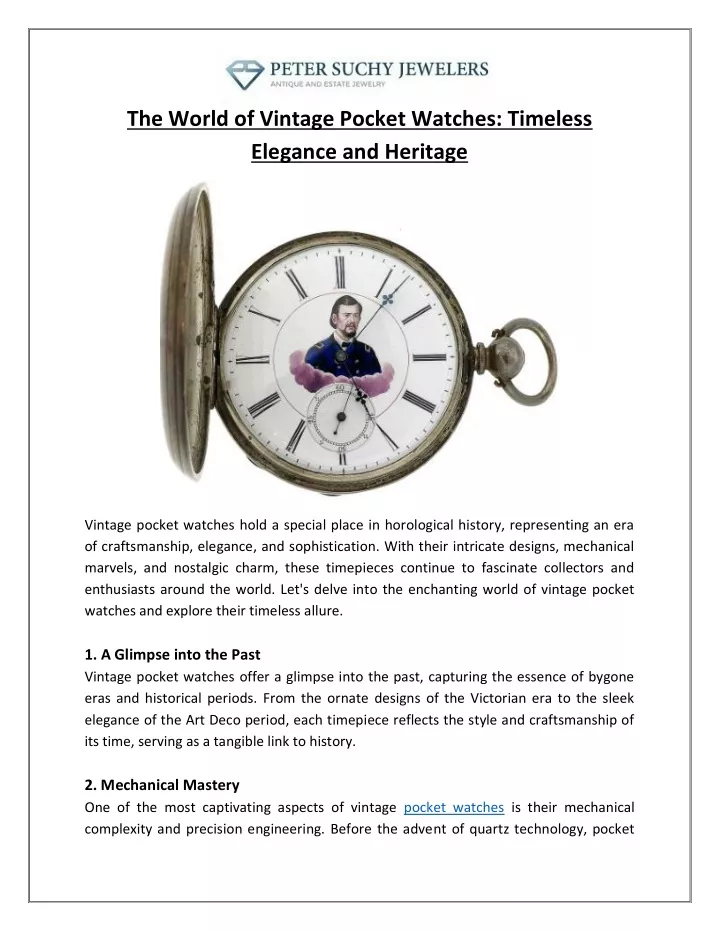 the world of vintage pocket watches timeless