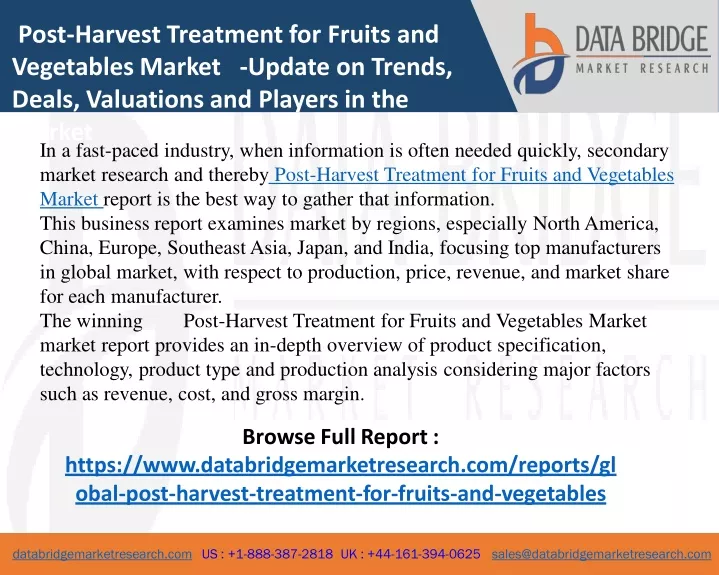 post harvest treatment for fruits and vegetables