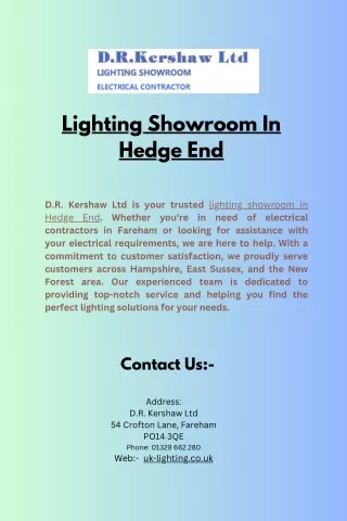 Lighting Showroom In Hedge End