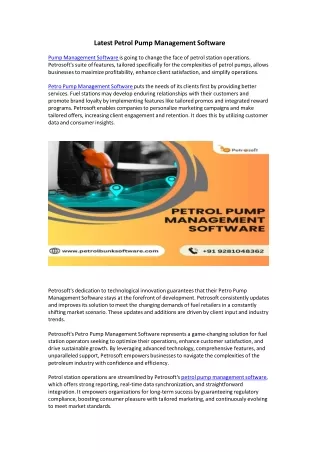 Latest Petrol Pump Management Software