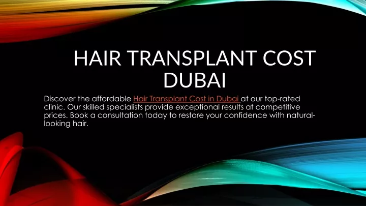 hair transplant cost dubai