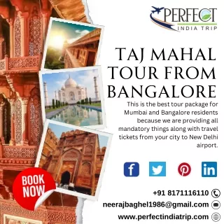 Taj Mahal Tour from Bangalore