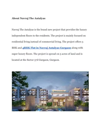_Apartment Price in Navraj Antalyas Gurgaon