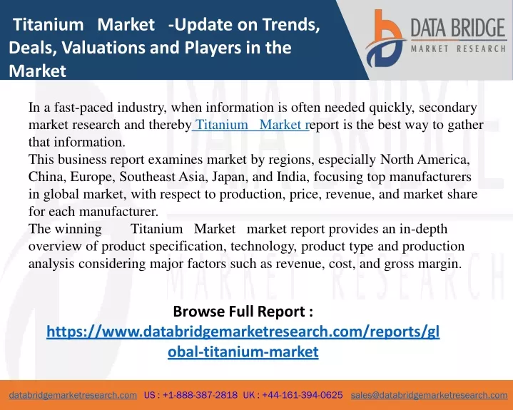 titanium market update on trends deals valuations