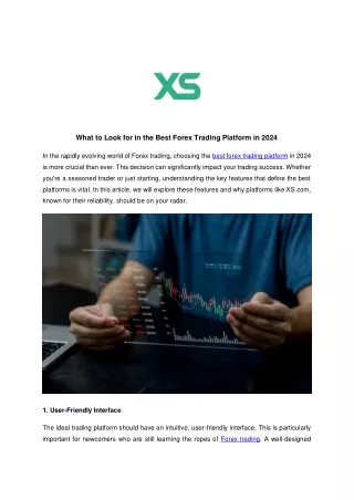 What to Look for in the Best Forex Trading Platform in 2024