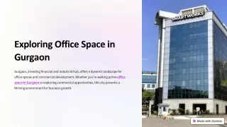 A Comprehensive Overview: Exploring Office Space in Gurgaon
