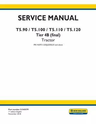 New Holland T5.90 Tier 4B (final) Tractor Service Repair Manual