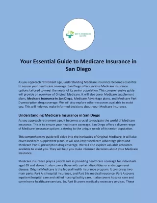 Your Essential Guide to Medicare Insurance in San Diego