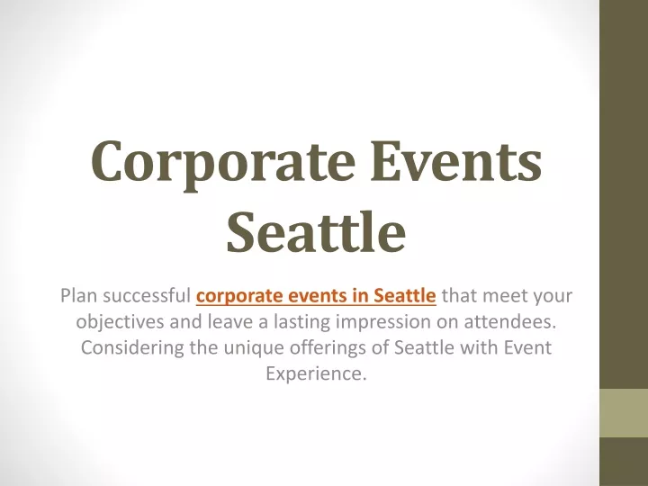corporate events seattle