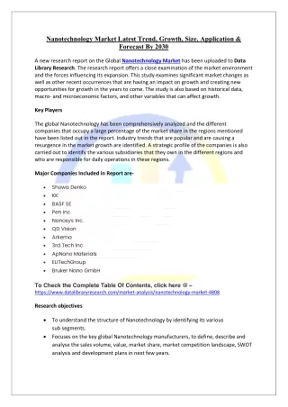 nanotechnology market latest trend growth size