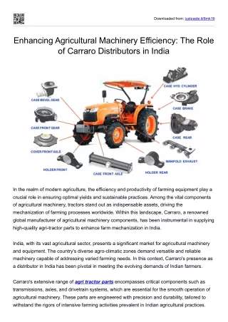 The Role of Carraro Distributors in India