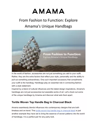 From Fashion to Function_ Explore Amama's Unique Handbags