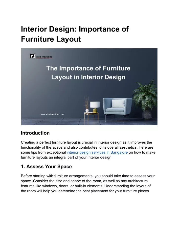 interior design importance of furniture layout