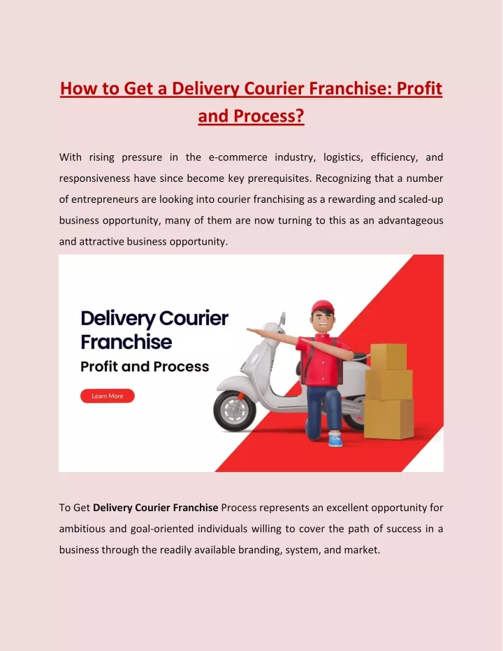 how to get a delivery courier franchise profit