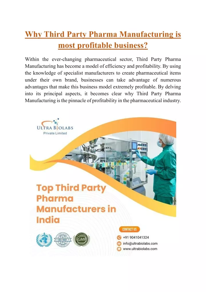 why third party pharma manufacturing is most