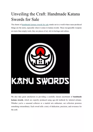 Handmade Katana Swords for Sale