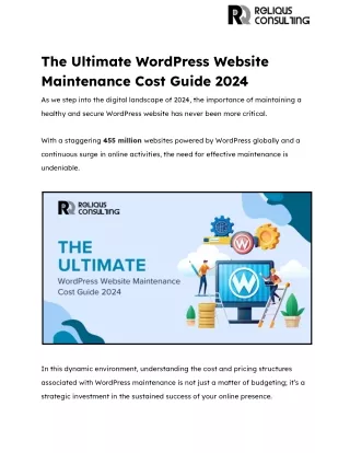 The Ultimate WordPress Website Maintenance Cost Guide 2024