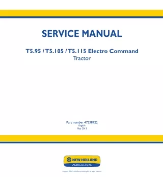 New Holland T5.115 Electro Command Tractor Service Repair Manual