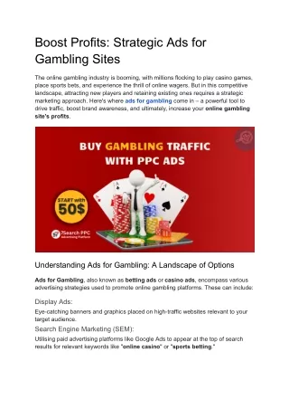 boost profits strategic ads for gambling sites