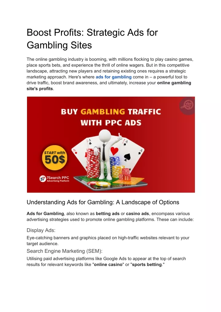 boost profits strategic ads for gambling sites