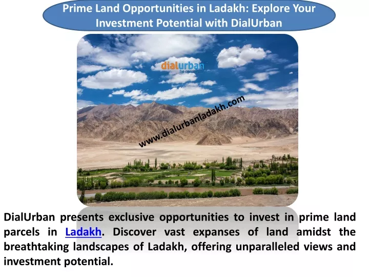 prime land opportunities in ladakh explore your