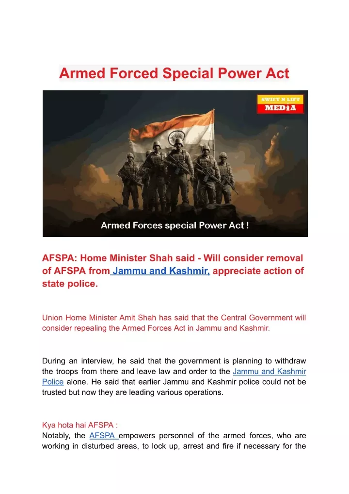 armed forced special power act