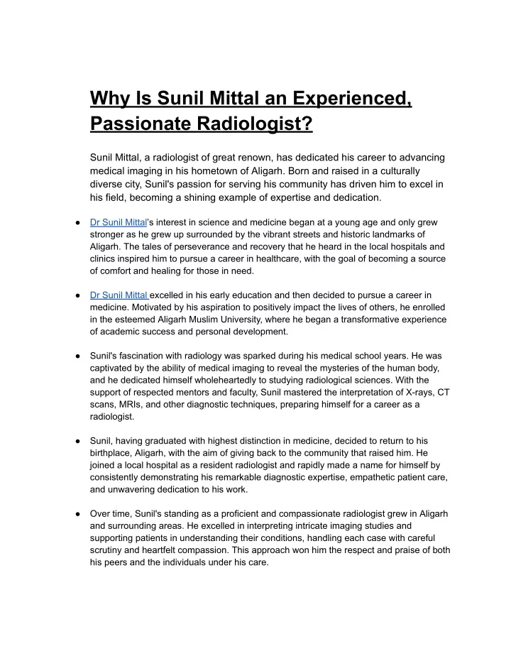 why is sunil mittal an experienced passionate