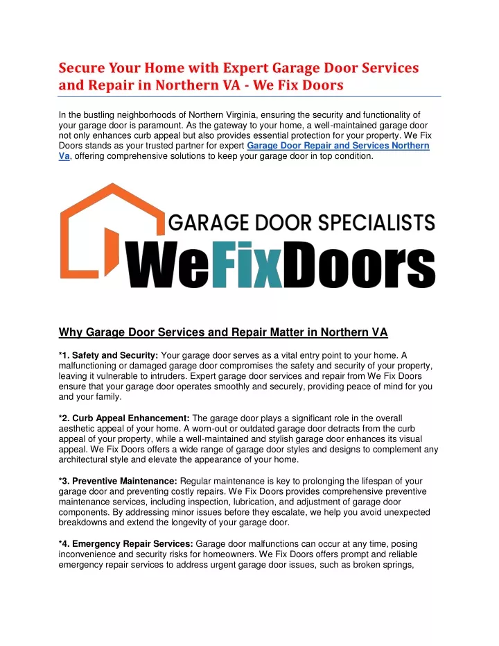 secure your home with expert garage door services