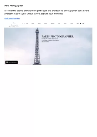 Paris Photographer