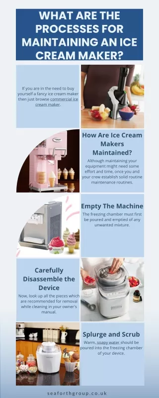 What Are the Processes for Maintaining an Ice Cream Maker