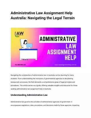Administrative Law Assignment Help Australia_ Navigating the Legal Terrain