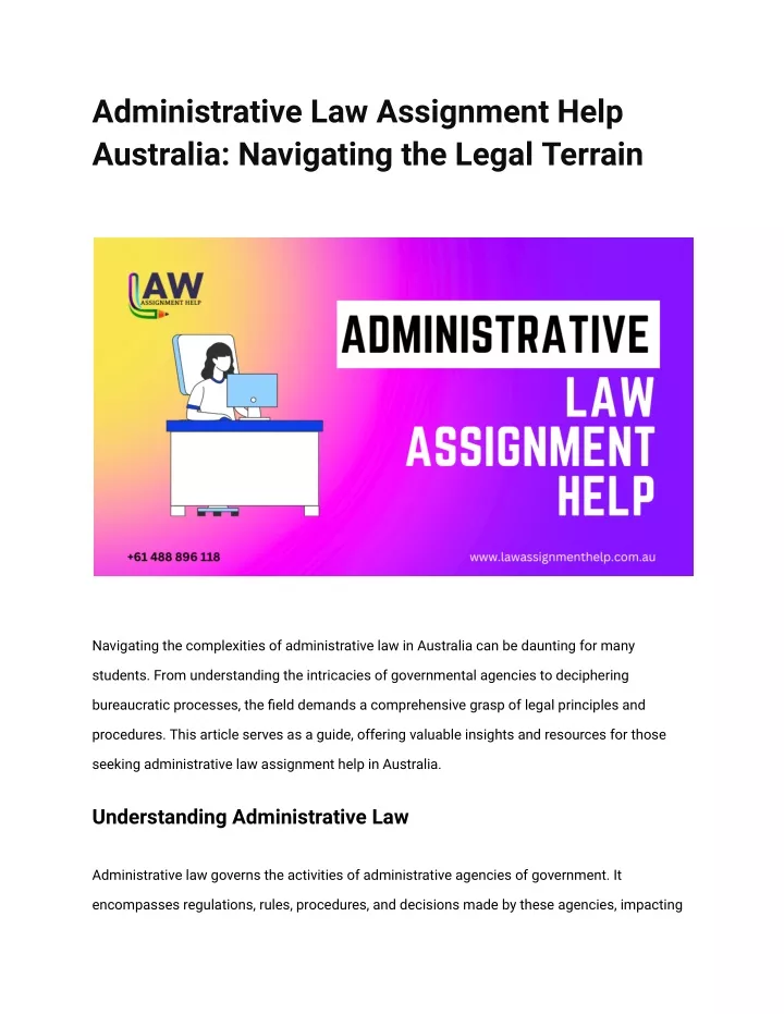 administrative law assignment help australia