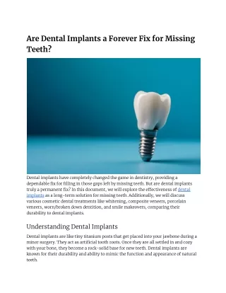 Are Dental Implants a Forever Fix for Missing Teeth?