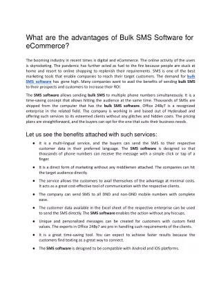 what are the advantages of bulk sms software