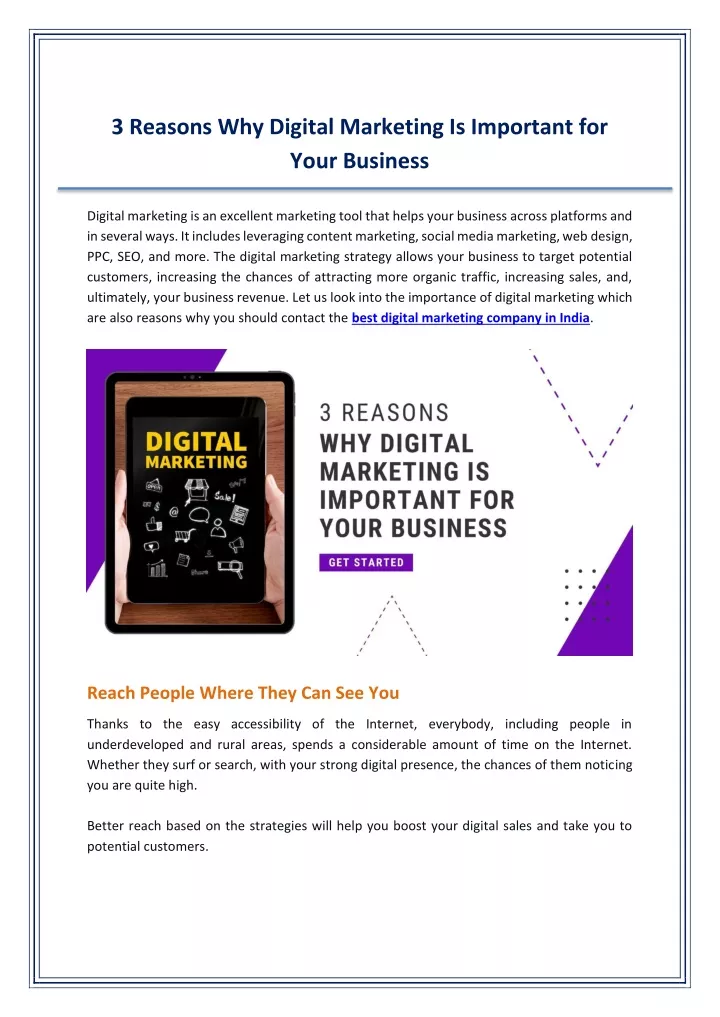 3 reasons why digital marketing is important