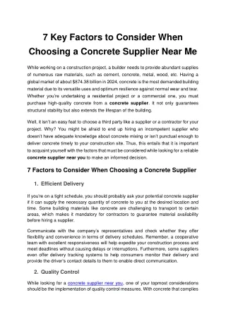 7 key factors to consider when choosing