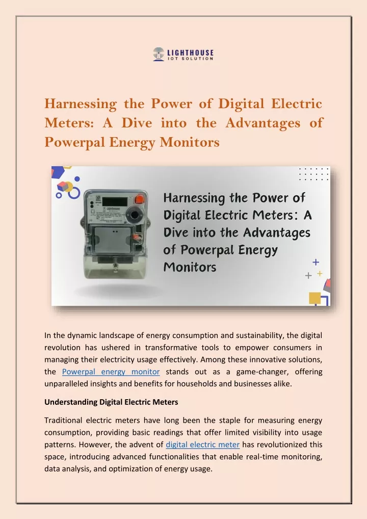 harnessing the power of digital electric meters